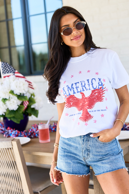 America Eagle White Graphic Tee