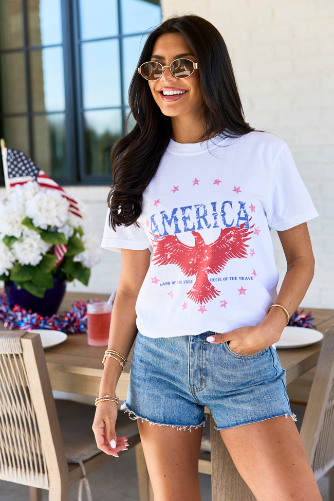 America Eagle White Graphic Tee