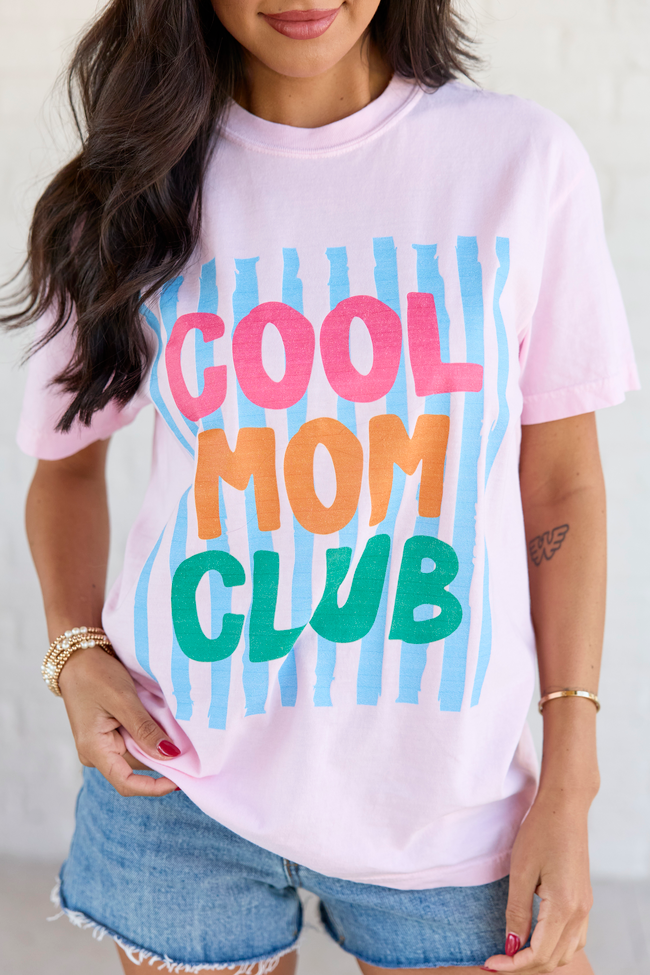 Cool Mom Club Multi Light Pink Graphic Tee
