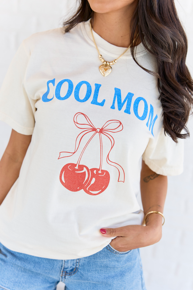 Cool Mom Cherry Ivory Graphic Tee