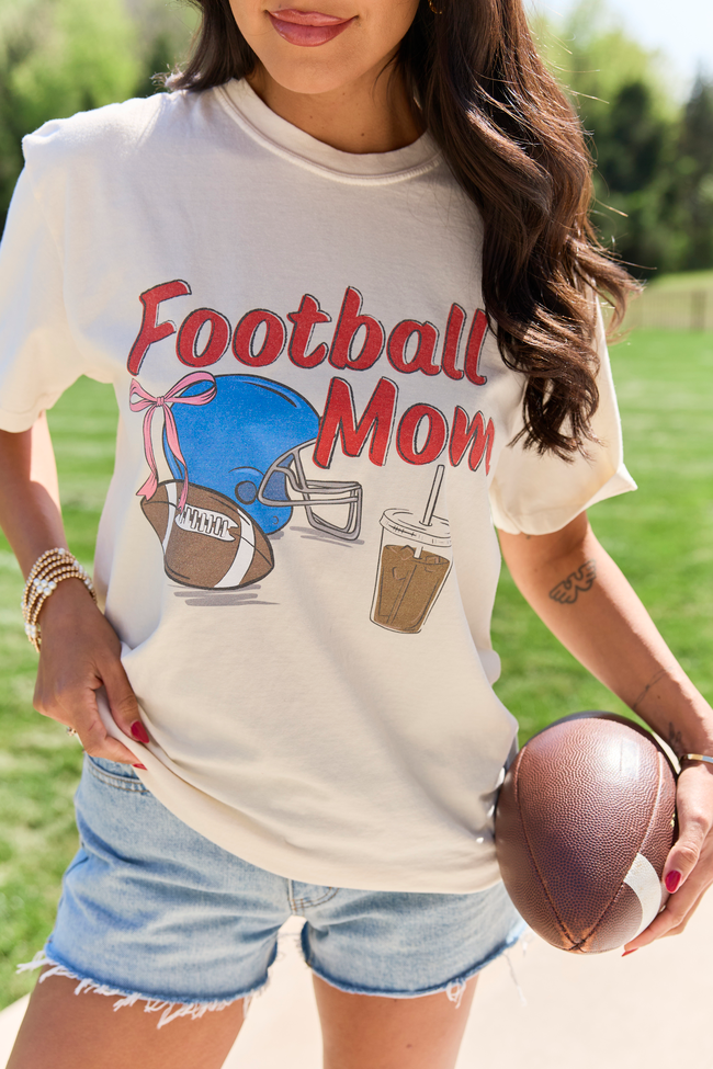 Football Mom Ivory Graphic Tee