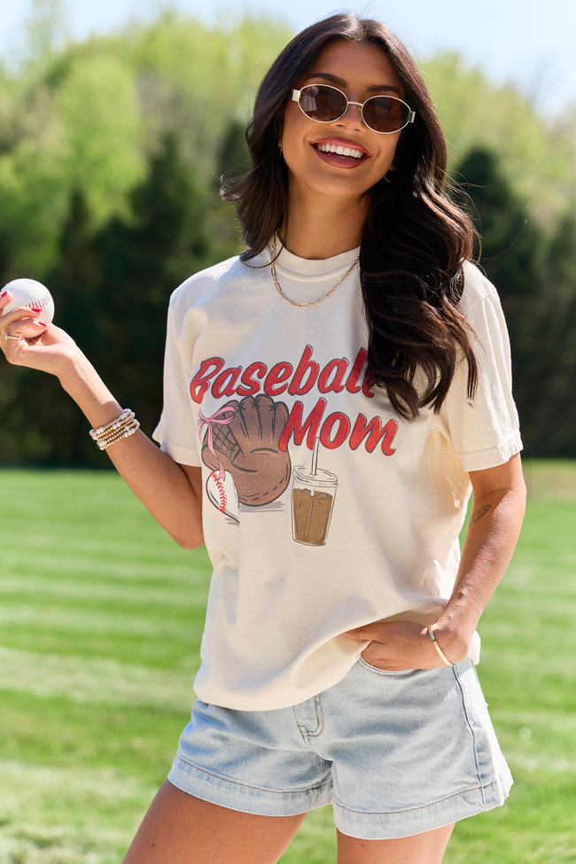 Baseball Mom Ivory Graphic Tee