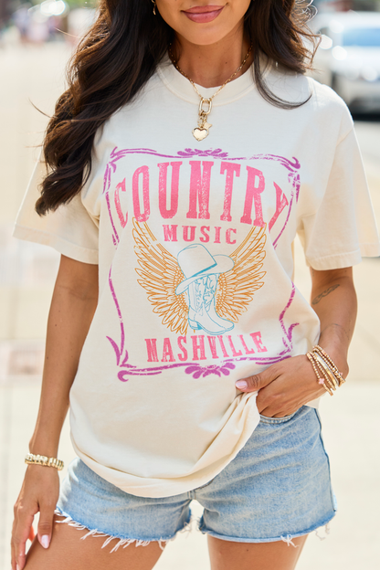 Country Music Nashville Ivory Graphic Tee