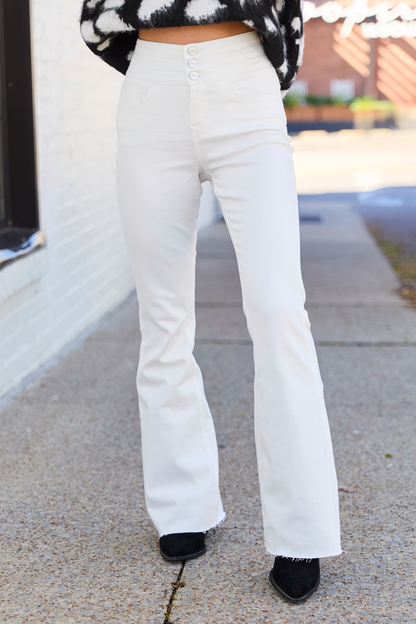 Esther White Flare Leg Jeans