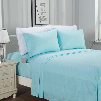 Elegant Comfort 6-Piece Polka Dot Printed Sheet Set - Soft as a Hotel Premium Quality