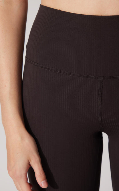 90 Degree by Reflex Felix Ribbed Elastic Free Waist 7/8 Flare Leg Pant