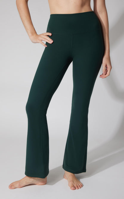 90 Degree by Reflex Felix Ribbed Elastic Free Waist 7/8 Flare Leg Pant