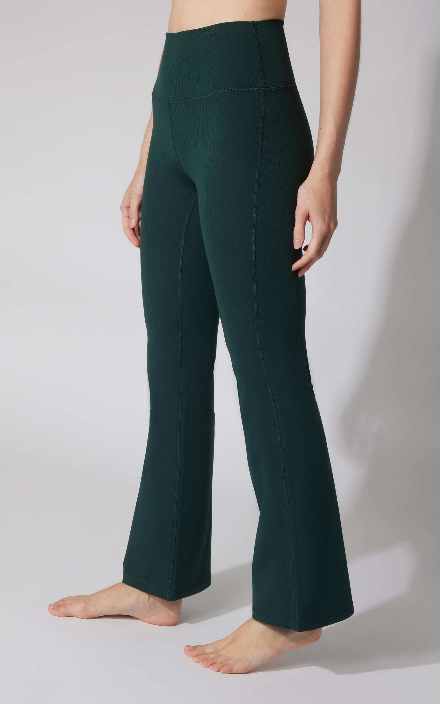 90 Degree by Reflex Felix Ribbed Elastic Free Waist 7/8 Flare Leg Pant