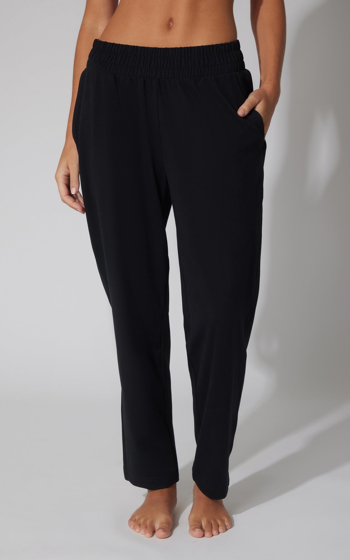 90 Degree by Reflex Lux Straight Leg Pant w Elastic Waist