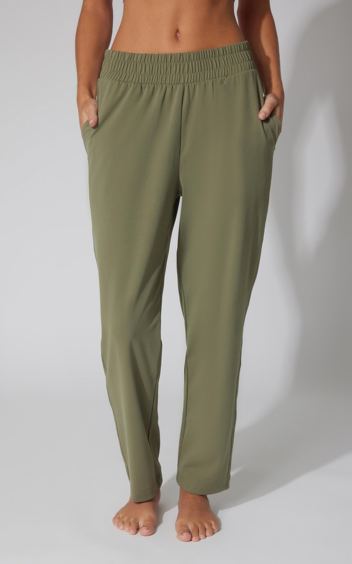 90 Degree by Reflex Lux Straight Leg Pant w Elastic Waist