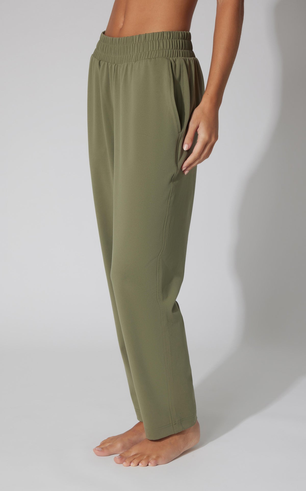 90 Degree by Reflex Lux Straight Leg Pant w Elastic Waist