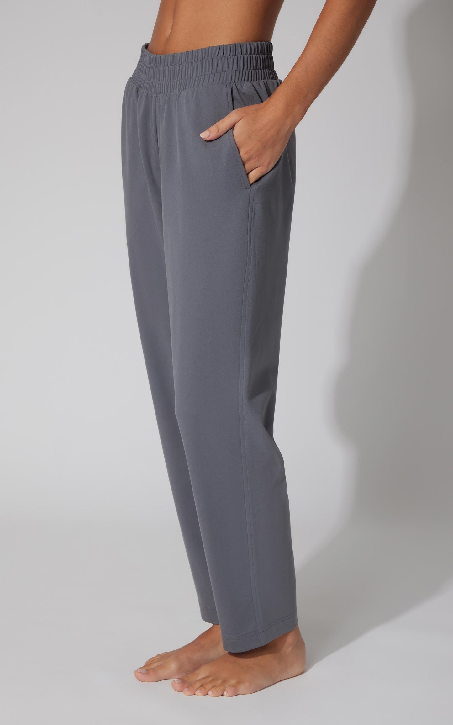 90 Degree by Reflex Lux Straight Leg Pant w Elastic Waist