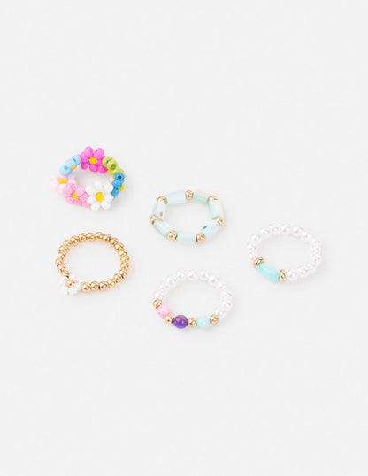 Elevated Faith Pastel Beaded Ring Set