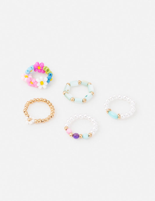 Elevated Faith Pastel Beaded Ring Set