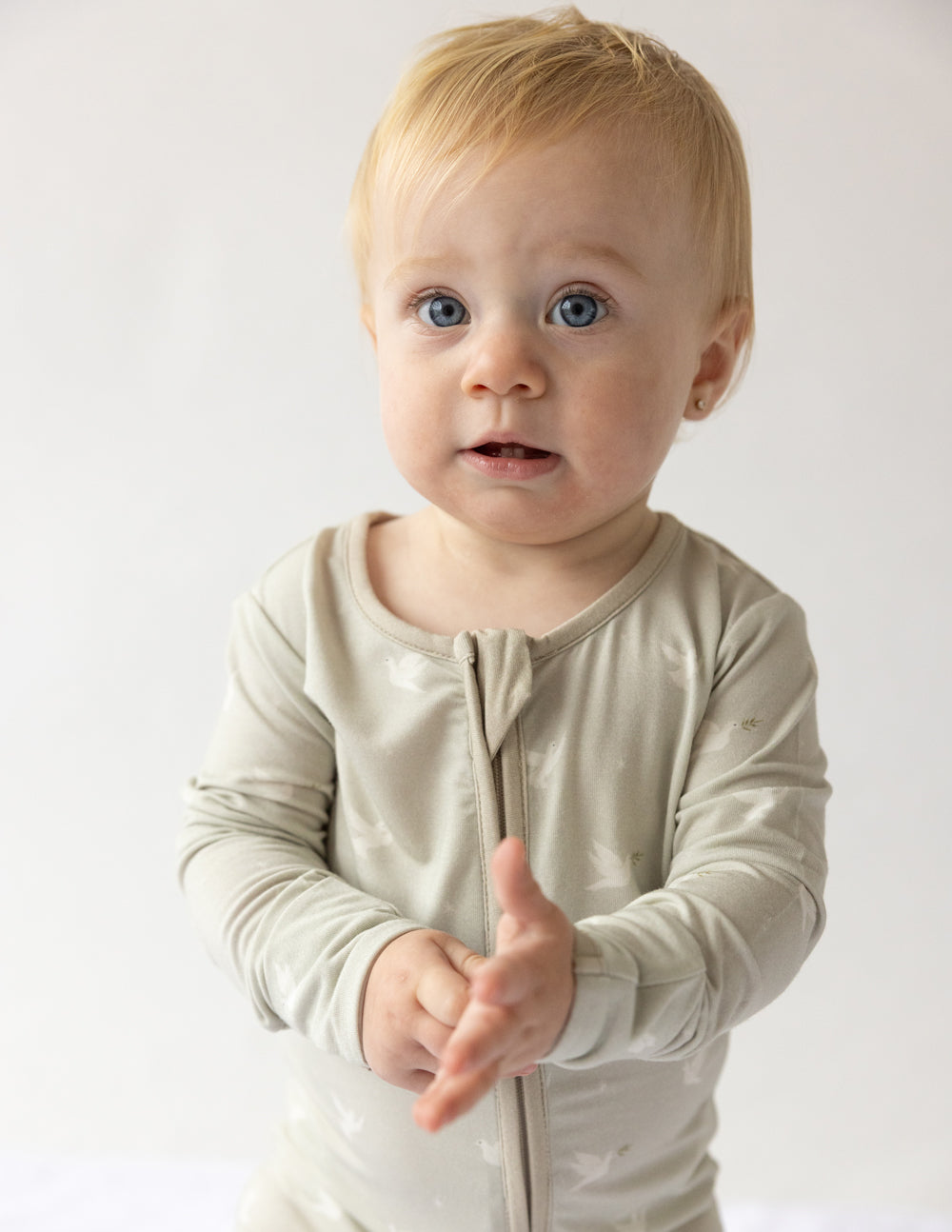 Elevated Faith Peace Bamboo Convertible Footed Onesie