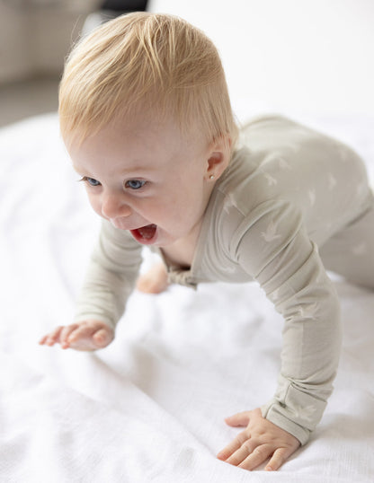 Elevated Faith Peace Bamboo Convertible Footed Onesie