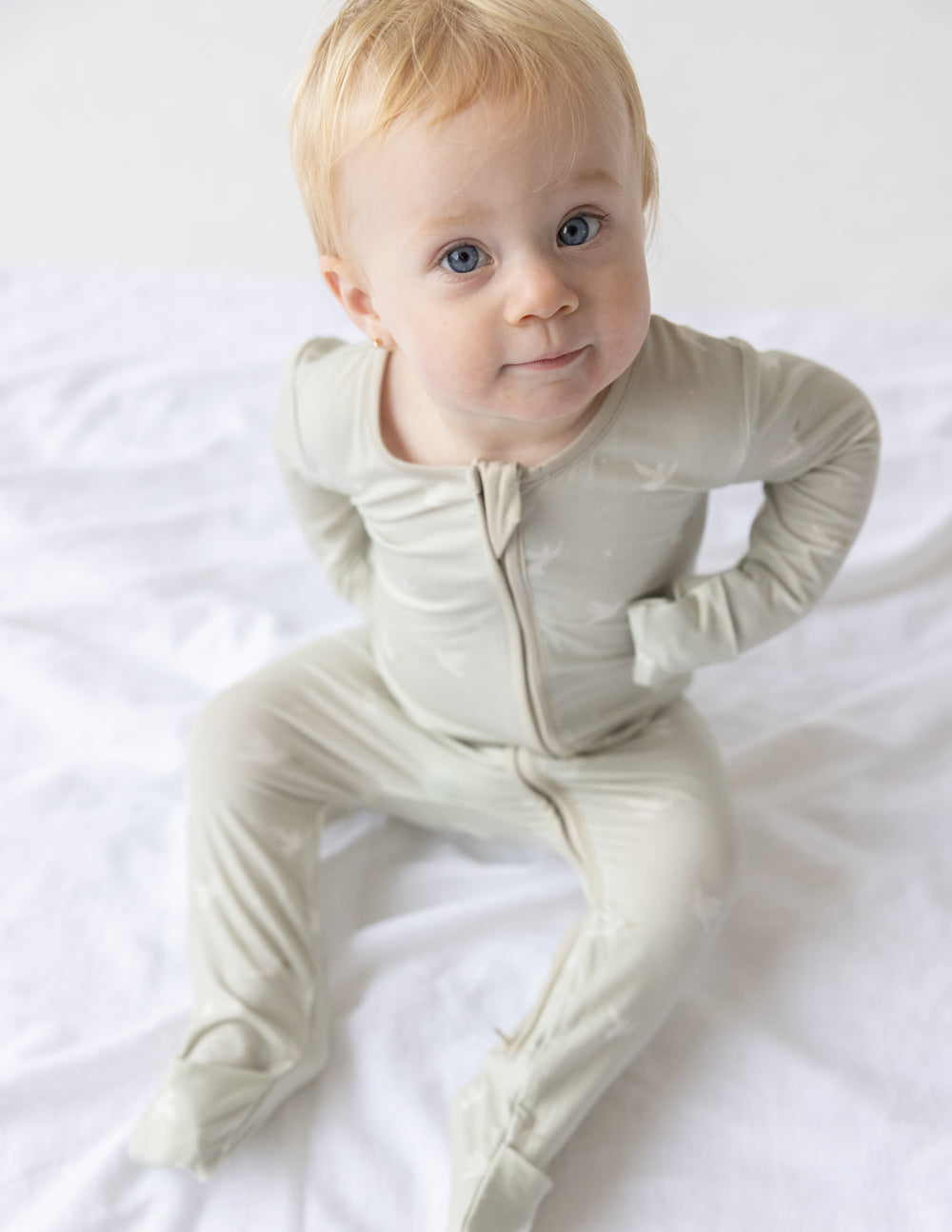 Elevated Faith Peace Bamboo Convertible Footed Onesie