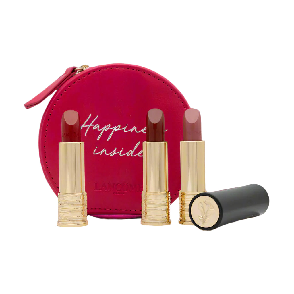 Lancome 3 L'Absolu Rouge Shaping Cream Lipstick Gift Set 6 Rose Nu 4,5g & 118 French Coeur 4,5g & 525 French Bisou 4,5g