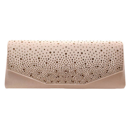 Bling Solid Rectangle Evening Clutch Crossbody Bag