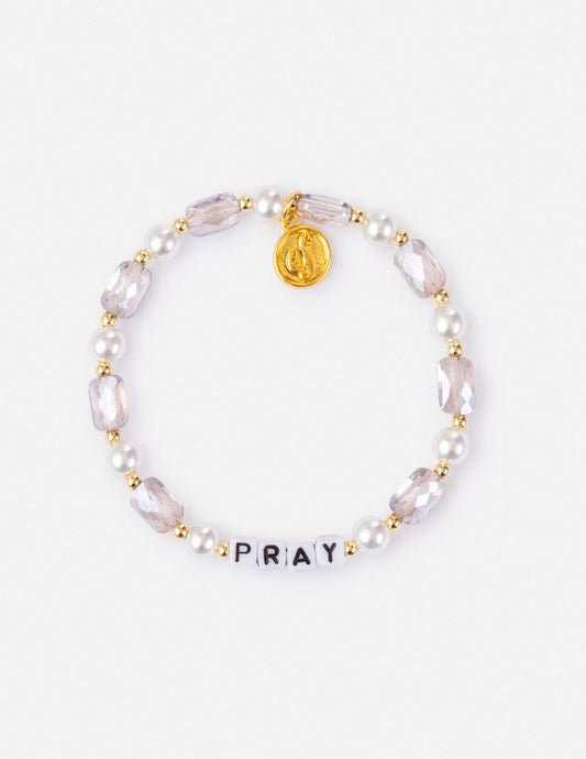 Elevated Faith Pray Pearl Letter Bracelet