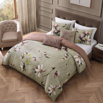 Bebejan Purple Lilies 5 Piece Reversible Comforter Set