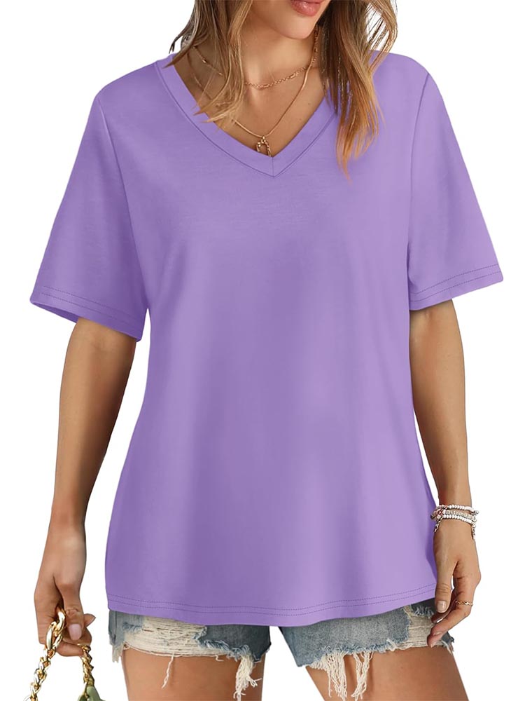 Womens V Neck Short Sleeve T Shirts