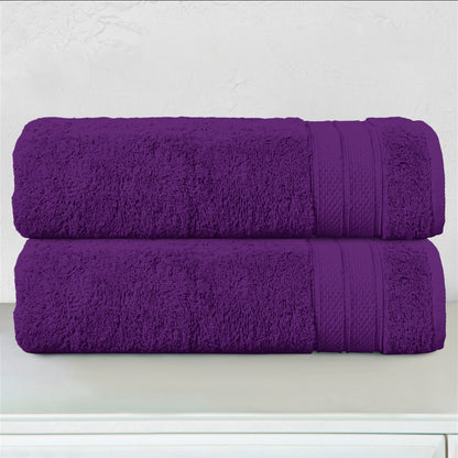 Elegant Comfort 2-Piece Turkish Cotton Three Line Popcorn Bath Towel Set, 27 x 54 inch