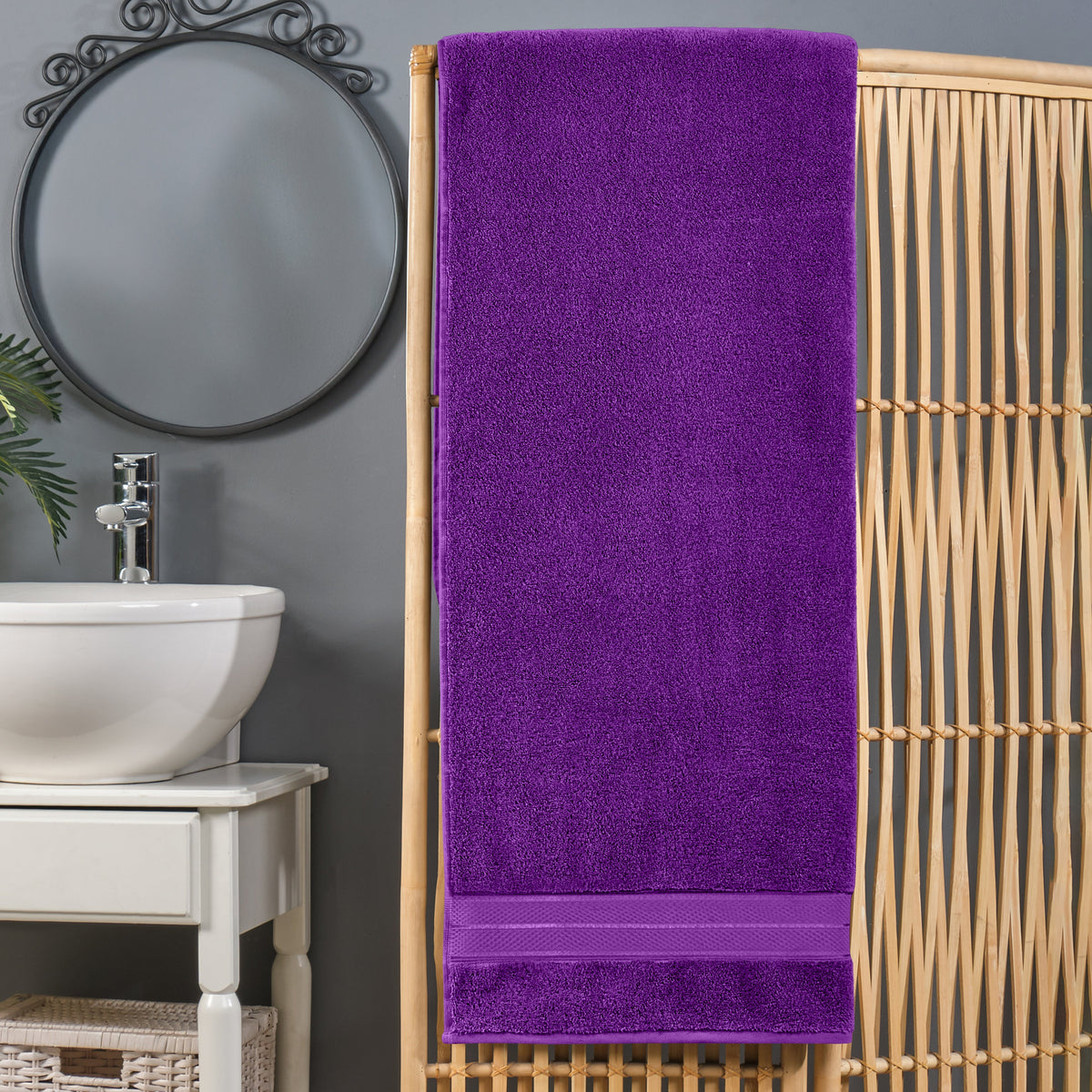 Elegant Comfort 1-Piece Premium Turkish Cotton Three Line Popcorn Oversized Bath Sheet Towel 40 x 80 Inch