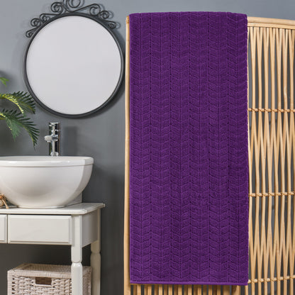 Elegant Comfort 1-Piece Premium Turkish Cotton Braided Oversized Bath Sheet Towel 40 x 80 Inch