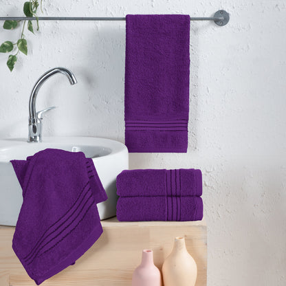 Elegant Comfort 4 Pack Premium Turkish Cotton Hand Towel Set, 16 x 28 inch