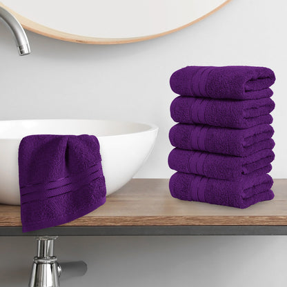 Elegant Comfort 6-Pack Premium Turkish Cotton Three Line Popcorn Washcloths Set, 13 x 13 inch