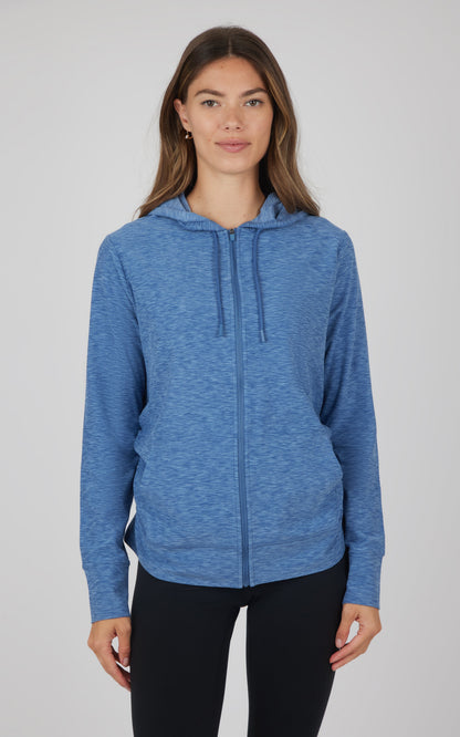 90 Degree by Reflex Maternity Heathered Lux Full Zip Jacket