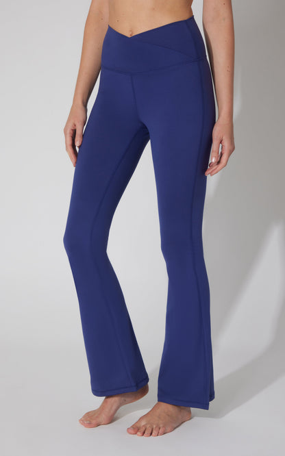 90 Degree by Reflex Lux Madison Crossover Elastic Free Waist 31 1/2 inch Flare Leg Pant