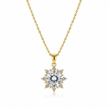 Crystal & Cubic Zirconia Sun Pendant Necklace
