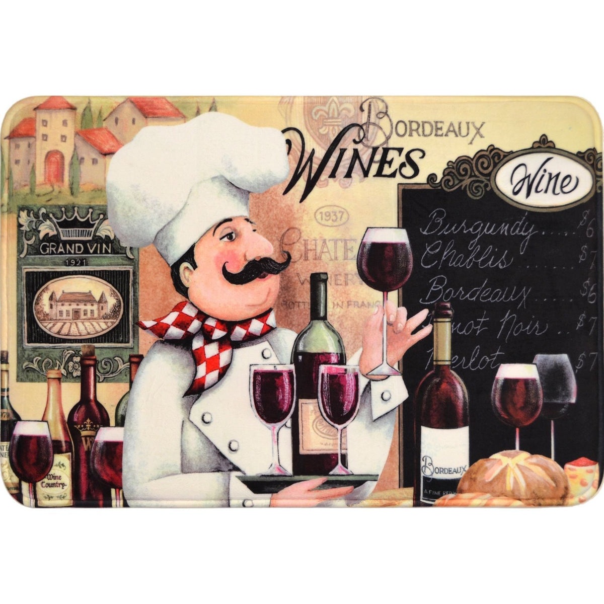 Comfort Cushion Anti-Fatigue Kitchen Mats (2-Pack) (Vino Chef)