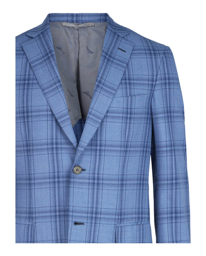 Brioni Wool Plaid Single-Breasted Blazer