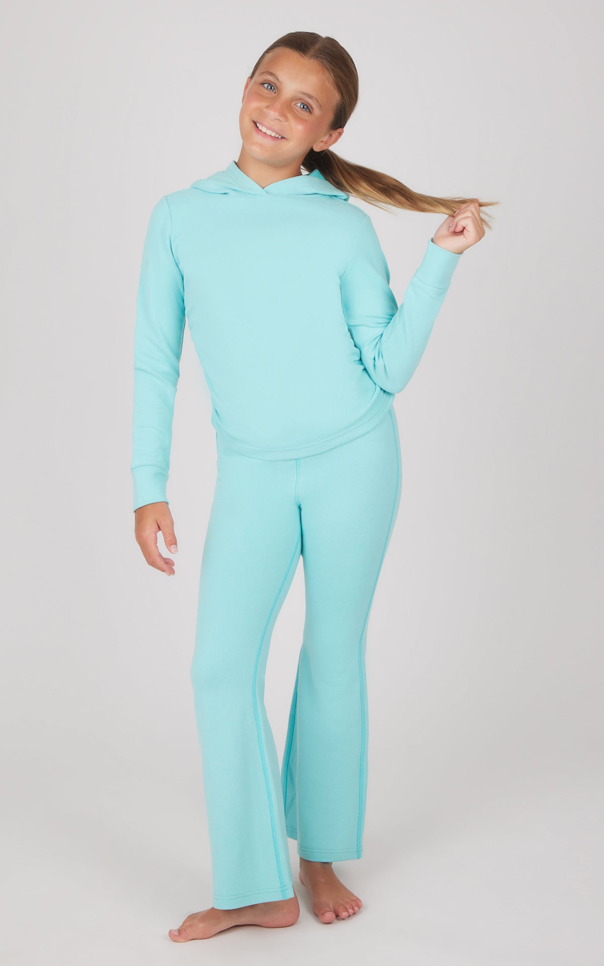 90 Degree by Reflex Girls 2 PC Hoodie and Flared Leg Pant