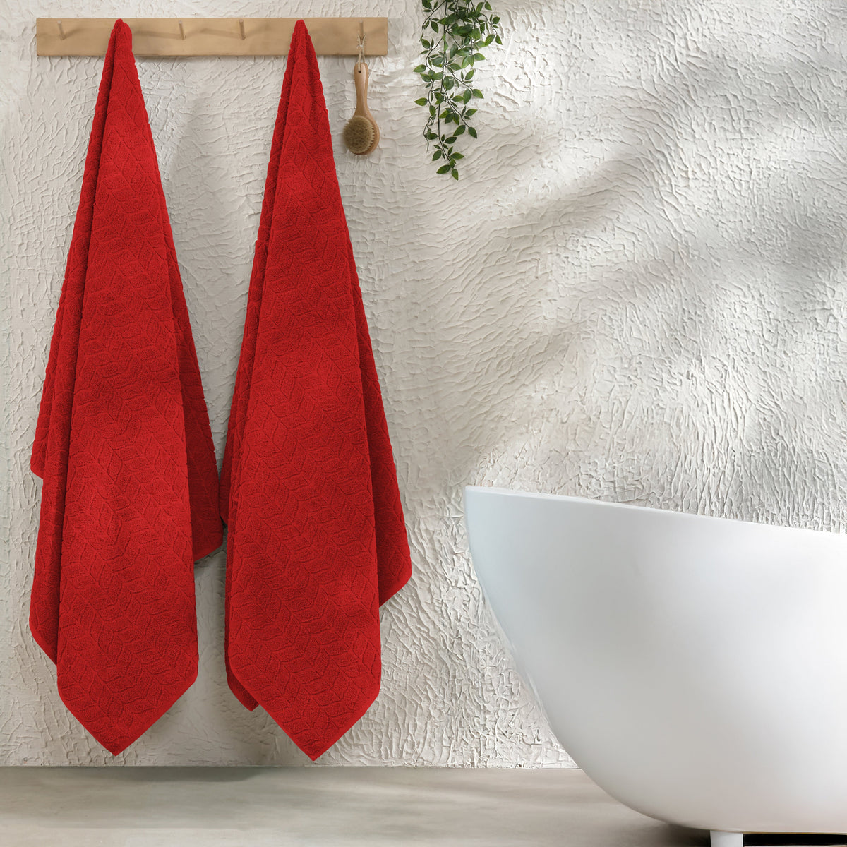 Elegant Comfort 2-Pack Premium Turkish Cotton Braided Bath Towel Set, 27 x 54 inch