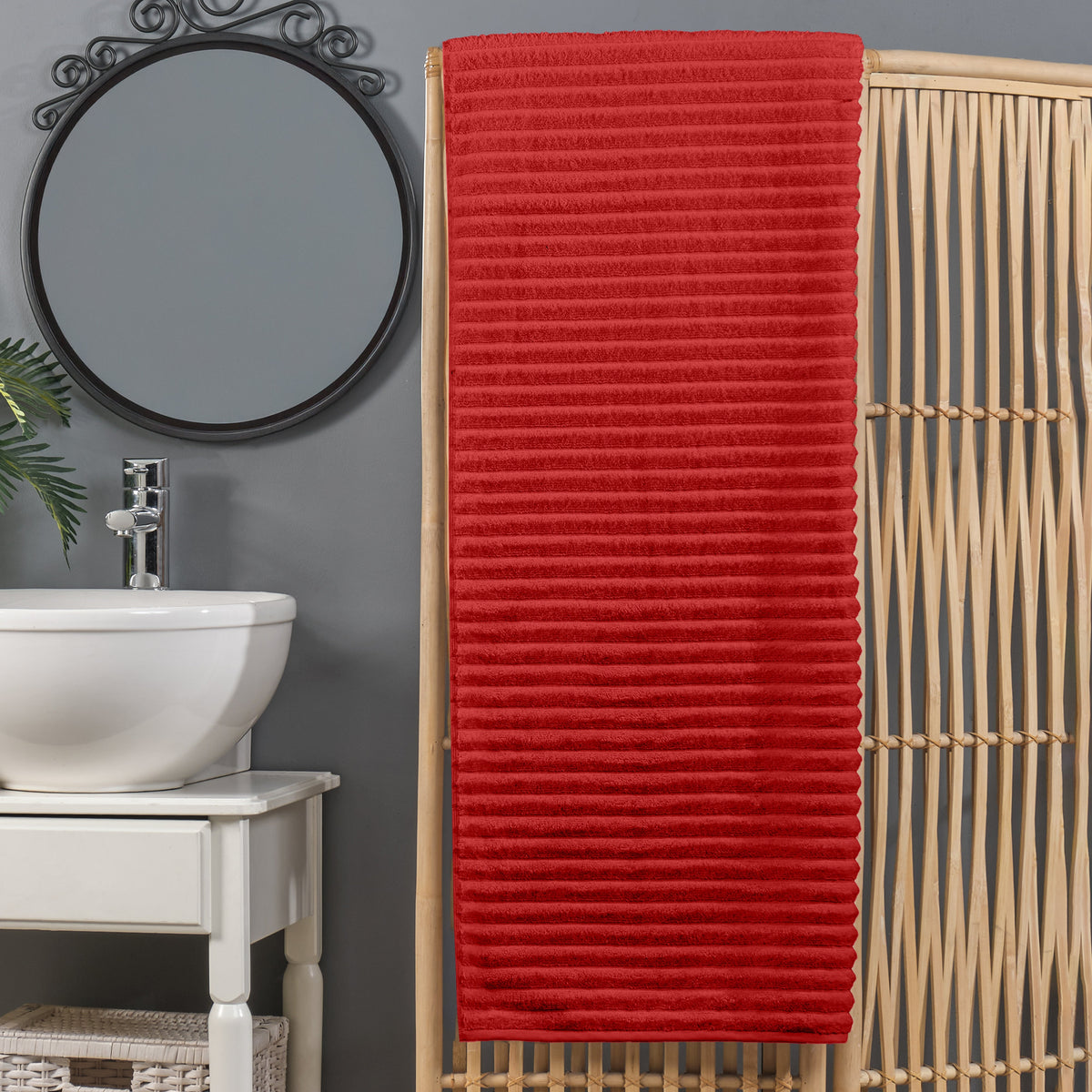 Elegant Comfort 1-Piece Premium Turkish Cotton Corduroy Stripe Oversized Bath Sheet Towel 40 x 80 Inch