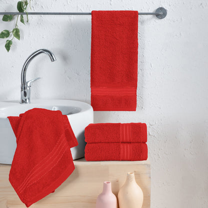 Elegant Comfort 4 Pack Premium Turkish Cotton Hand Towel Set, 16 x 28 inch