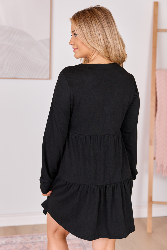 Donelle Black Tiered Dress