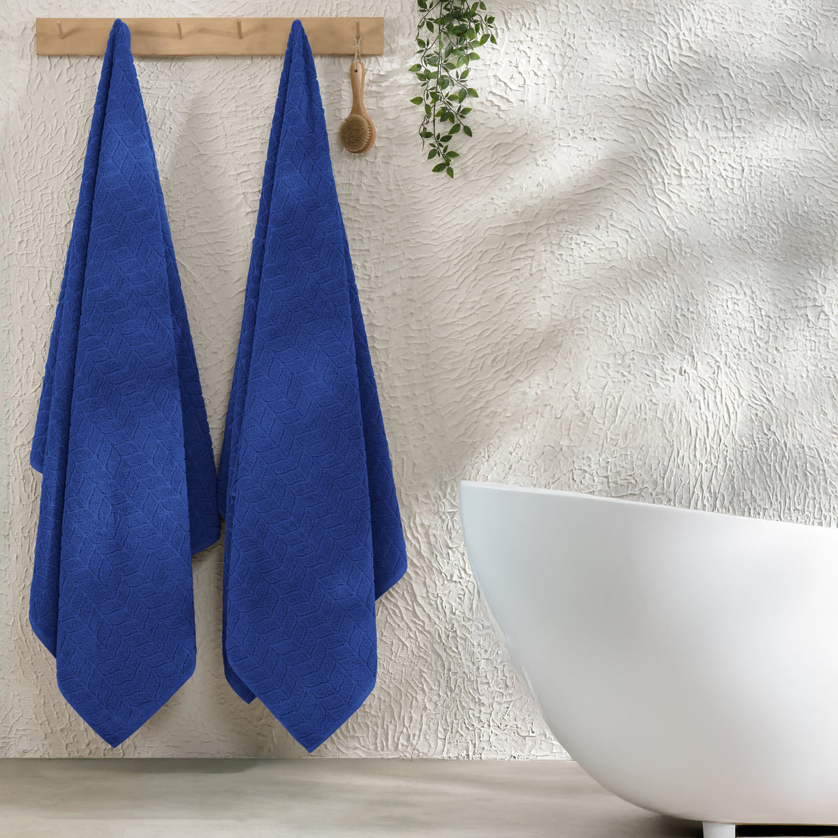 Elegant Comfort 2-Pack Premium Turkish Cotton Braided Bath Towel Set, 27 x 54 inch