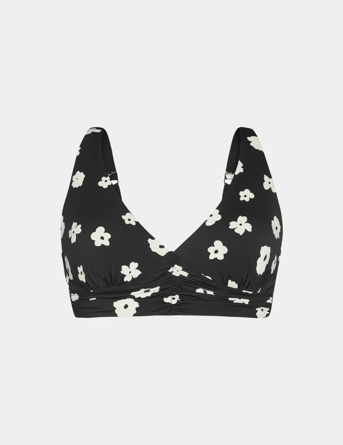 Ruched Deep V Bikini Top