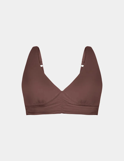 Ruched Deep V Bikini Top
