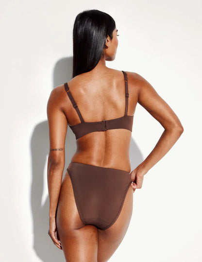 Ruched Deep V Bikini Top