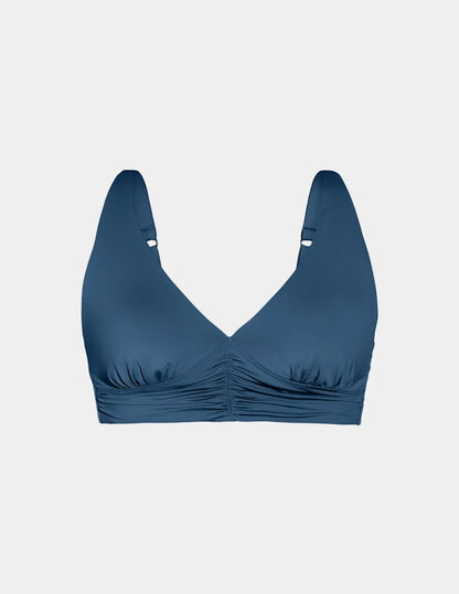 Ruched Deep V Bikini Top