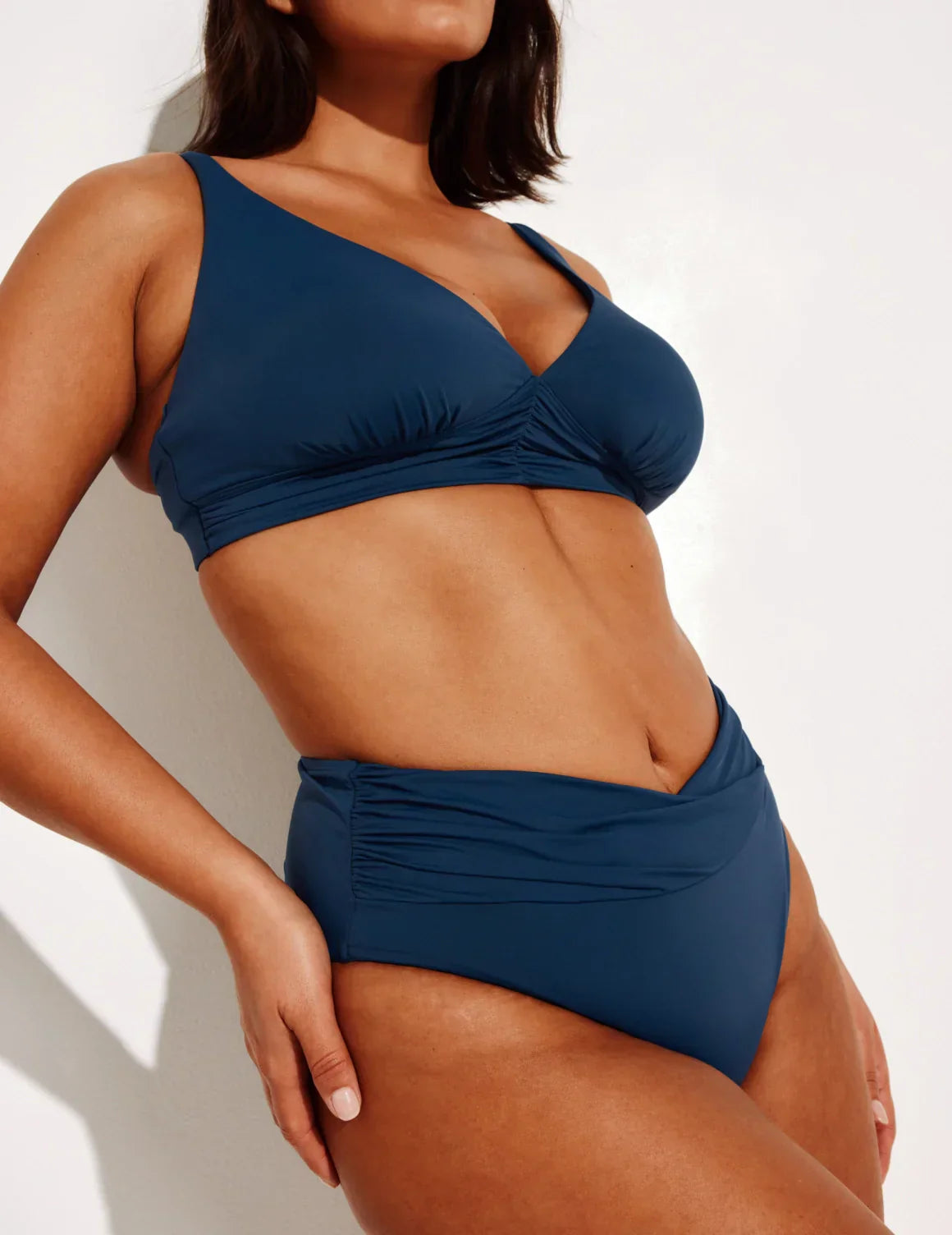 Ruched Deep V Bikini Top - Last Call