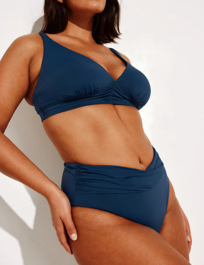 Ruched Deep V Bikini Top - Last Call