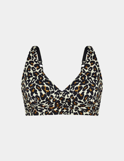 Ruched Deep V Bikini Top