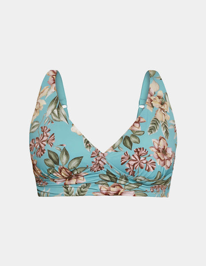 Sculpt Ruched Deep V Bikini Top